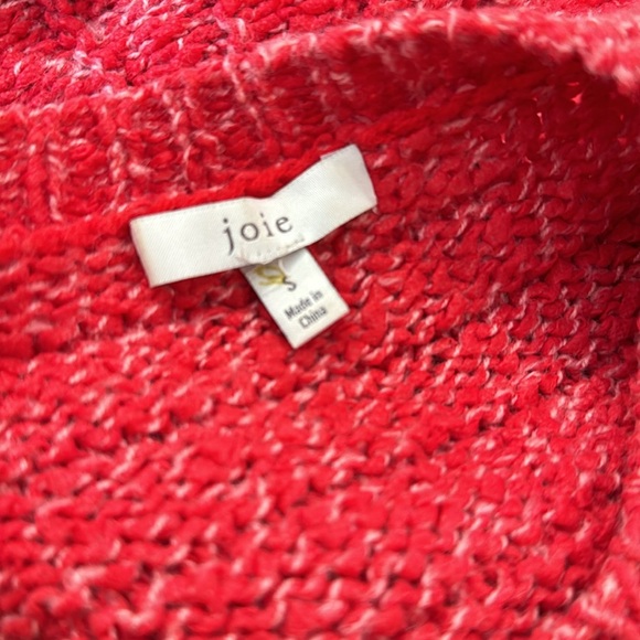 Joie more red Cropped Puff sleeve Variegated Knit Sweater S Worn Once - Picture 7 of 9